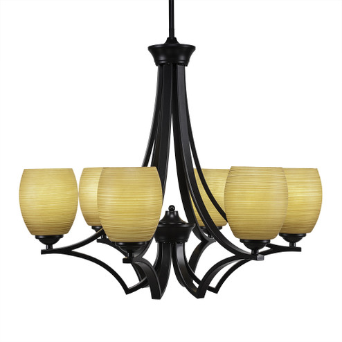 Zilo Six Light Chandelier in Matte Black (200|566-MB-625)