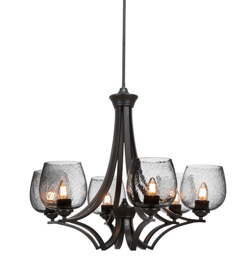 Zilo Six Light Chandelier in Matte Black (200|566-MB-4812)