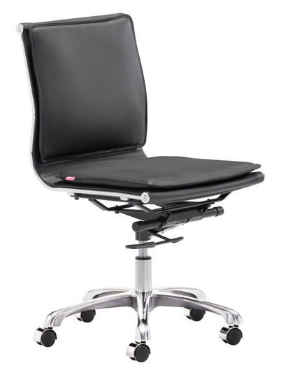 Lider Plus Armless Office Chair in Black, Silver (339|215218)