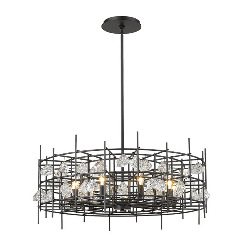 Garroway Nine Light Chandelier in Matte Black (224|4007-32MB)