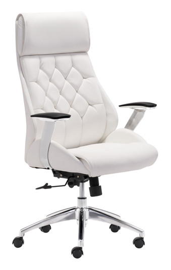 Boutique Office Chair in White, Silver (339|205891)