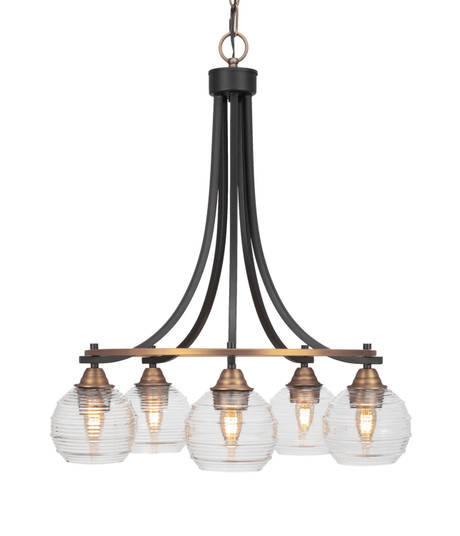 Paramount Five Light Chandelier in Matte Black & Brass (200|3415-MBBR-5110)