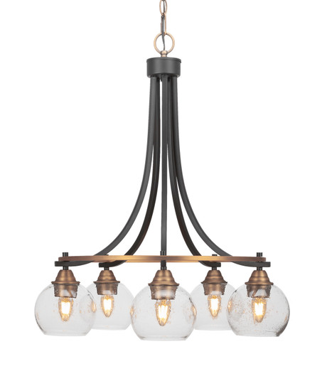 Paramount Five Light Chandelier in Matte Black & Brass (200|3415-MBBR-4100)