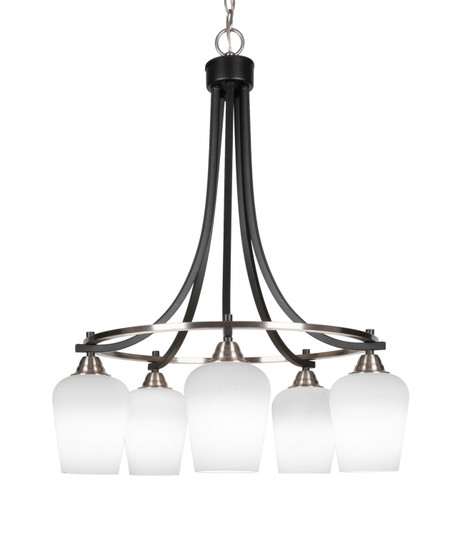 Paramount Five Light Chandelier in Matte Black & Brushed Nickel (200|3415-MBBN-211)