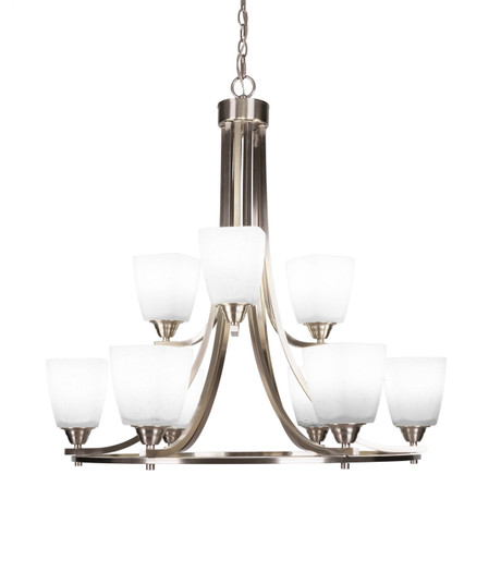 Paramount Nine Light Chandelier in Brushed Nickel (200|3409-BN-460)