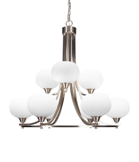 Paramount Nine Light Chandelier in Brushed Nickel (200|3409-BN-212)