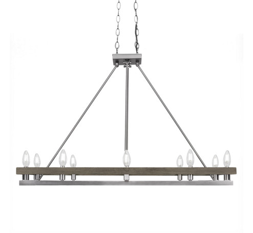 Belmont Ten Light Island Pendant in Graphite & Distressed Wood (200|2740-GPDW)