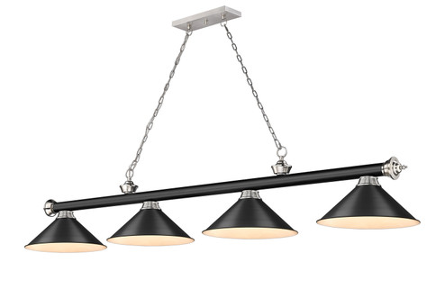Cordon Four Light Billiard in Matte Black + Brushed Nickel (224|2306-4MB-BN-MB15)