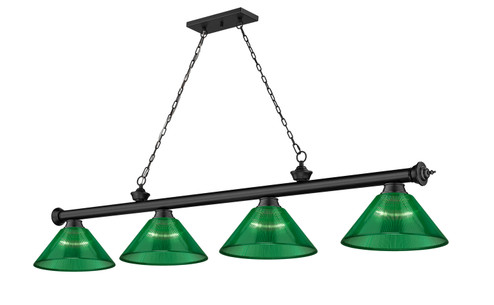 Cordon Four Light Billiard in Matte Black (224|2306-4MB-ARG)