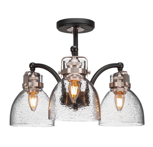 Easton Three Light Semi-Flush Mount in Matte Black & Brushed Nickel (200|1947-MBBN-4119)