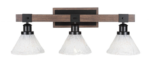 Tacoma Three Light Bathroom Lighting in Matte Black & Painted Distressed Wood-look (200|1843-MBDW-7195)