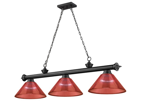 Cordon Three Light Billiard in Matte Black (224|2306-3MB-PRD)