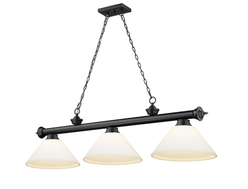 Cordon Three Light Billiard in Matte Black (224|2306-3MB-AMO14)