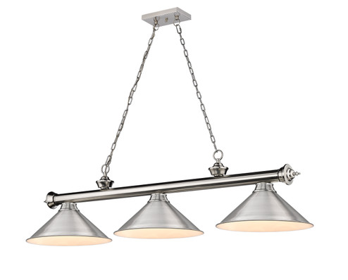 Cordon Three Light Billiard in Brushed Nickel (224|2306-3BN-BN15)