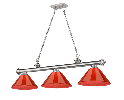 Cordon Three Light Billiard in Brushed Nickel (224|2306-3BN-ARBG)