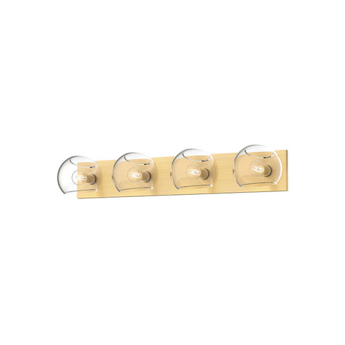 Willow Four Light Bathroom Fixtures in Brushed Gold/Clear Glass (452|VL548431BGCL)