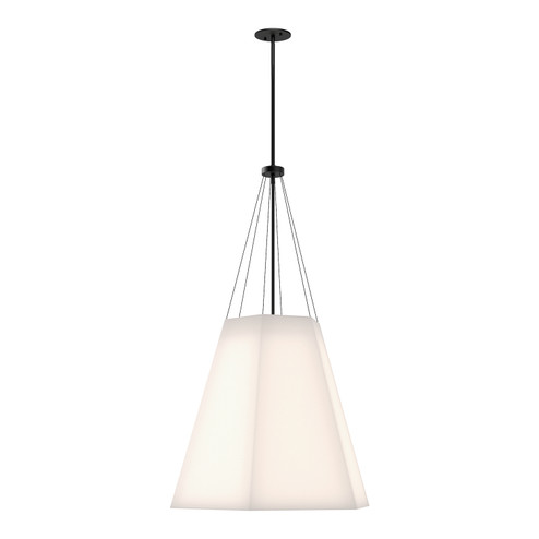 Manila Three Light Pendant in Matte Black/White Linen (452|PD545622MBWL)