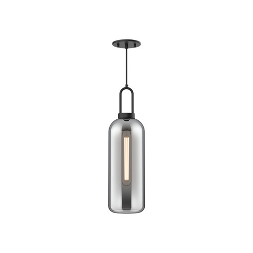 Soji One Light Pendant in Matte Black/Smoked Solid Glass (452|PD401606MBSM)