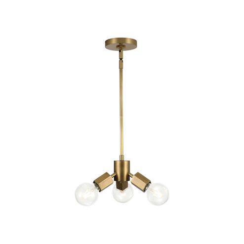 Hexa Three Light Pendant in Vintage Brass (452|PD307003VB)