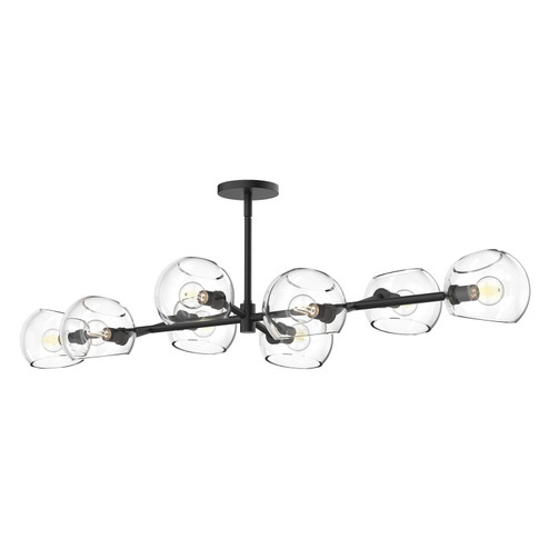 Willow Eight Light Linear Pendant in Clear Glass/Matte Black (452|LP548848MBCL)