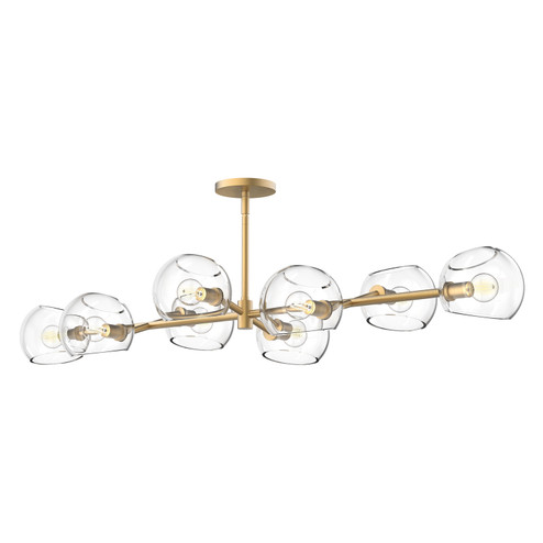 Willow Eight Light Linear Pendant in Brushed Gold/Clear Glass (452|LP548848BGCL)