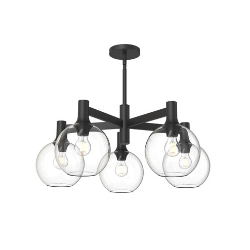 Castilla Five Light Chandelier in Clear Glass/Matte Black (452|CH506129MBCL)