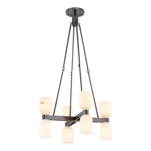 Lucian Eight Light Chandelier in Urban Bronze/Alabaster (452|CH338822UBAR)