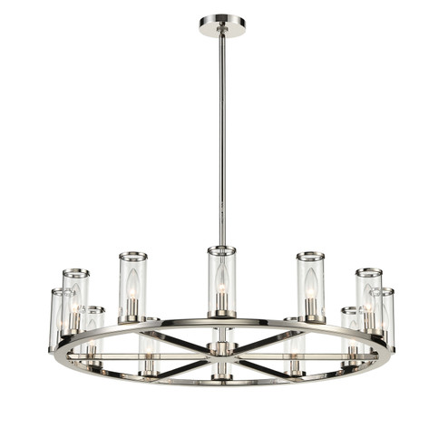 Revolve 12 Light Chandelier in Polished Nickel/Clear Glass (452|CH309012PNCG)