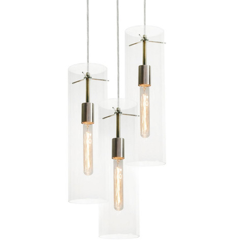 View Three Light Pendant in Satin Nickel (162|VIP05MBSNCLRND3)