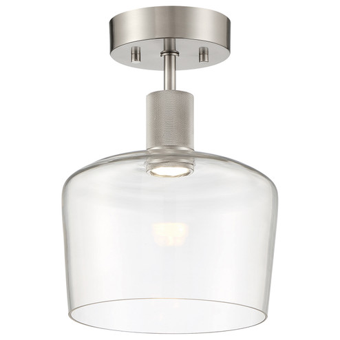 Port Nine Chardonnay LED Semi-Flush Mount in Brushed Steel (18|63147LEDD-BS/CLR)