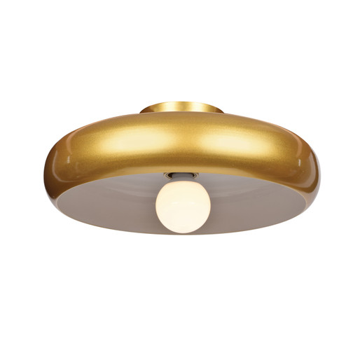 Bistro LED Semi Flush Mount in Gold and White (18|23880LEDDLP-GLD/WHT)