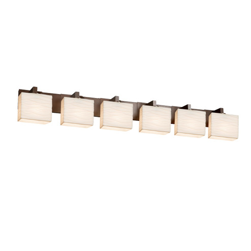 Porcelina Six Light Bath Bar in Dark Bronze (102|PNA-8926-55-WAVE-DBRZ)