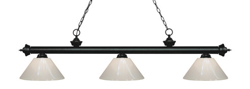 Riviera Three Light Billiard in Matte Black (224|200-3MB-PWH)