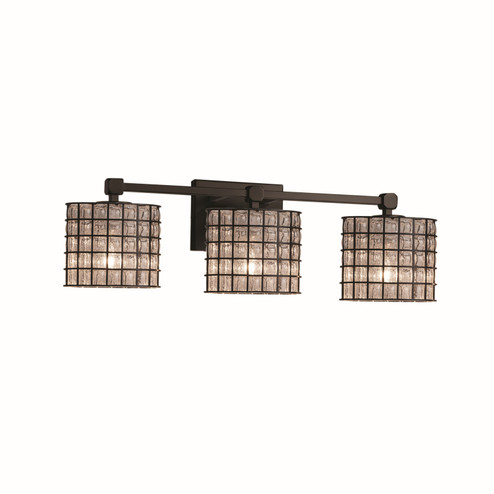 Wire Glass Three Light Bath Bar in Dark Bronze (102|WGL-8423-30-GRCB-DBRZ)