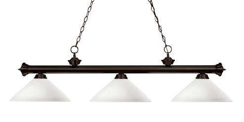 Riviera Three Light Billiard in Bronze (224|200-3BRZ-AMO14)