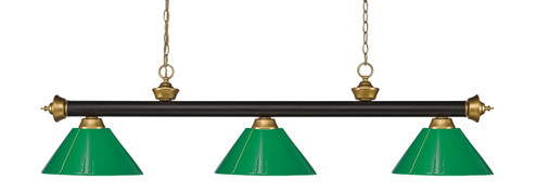 Riviera Three Light Billiard in Bronze / Satin Gold (224|200-3BRZ+SG-PGR)