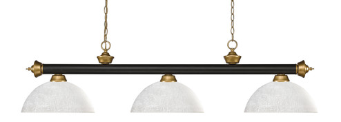 Riviera Three Light Billiard in Bronze + Satin Gold (224|200-3BRZ+SG-DWL14)