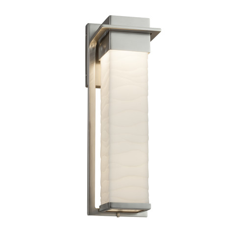 Porcelina LED Outdoor Wall Sconce in Brushed Nickel (102|PNA-7544W-WAVE-NCKL)