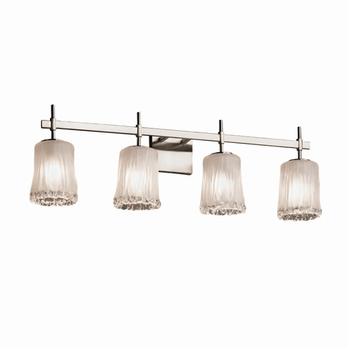 Veneto Luce Four Light Bath Bar in Brushed Nickel (102|GLA-8414-16-WTFR-NCKL)