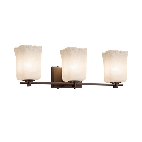 Veneto Luce Three Light Bath Bar in Dark Bronze (102|GLA-8443-26-WHTW-DBRZ)