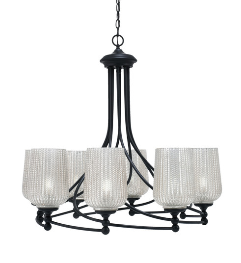 Capri Eight Light Chandelier in Matte Black (200|908-MB-4253)