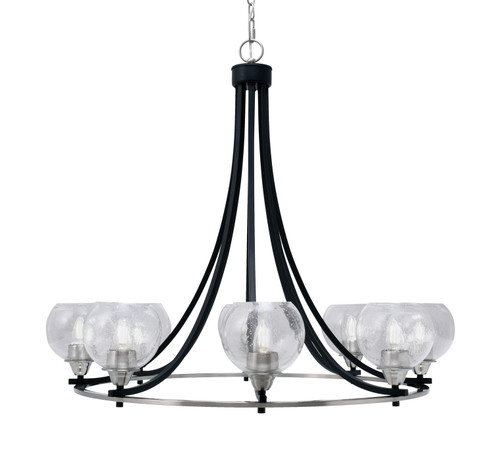 Paramount Eight Light Chandelier in Matte Black & Brushed Nickel (200|3408-MBBN-4100)