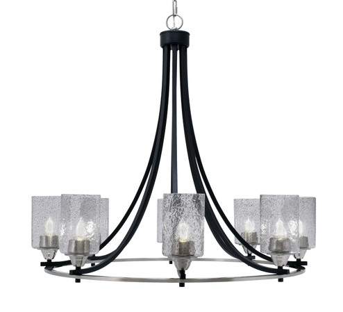 Paramount Eight Light Chandelier in Matte Black & Brushed Nickel (200|3408-MBBN-3002)