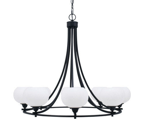 Paramount Eight Light Chandelier in Matte Black (200|3408-MB-212)
