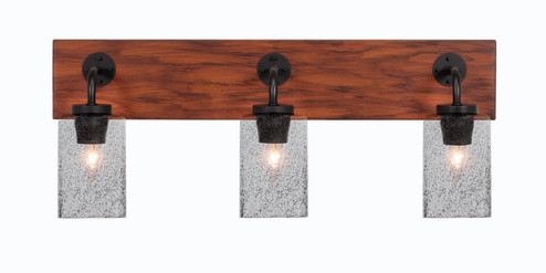 Oxbridge Three Light Bathroom Lighting in Matte Black & Painted Wood-look (200|1773-MBWG-3002)