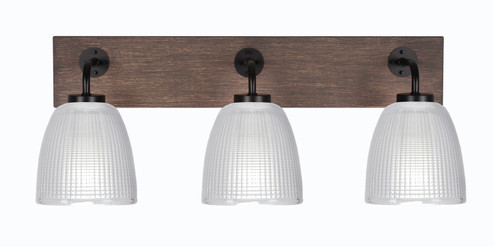 Oxbridge Three Light Bathroom Lighting in Matte Black & Painted Distressed Wood-look (200|1773-MBDW-500)