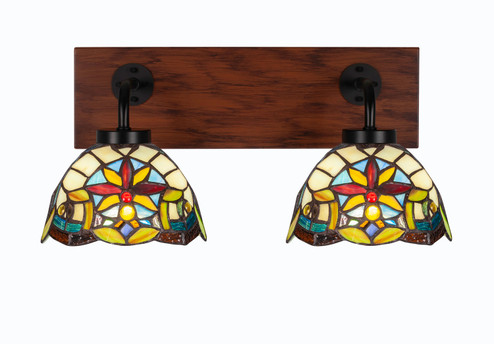 Oxbridge Two Light Bathroom Lighting in Matte Black & Painted Wood-look (200|1772-MBWG-9365)