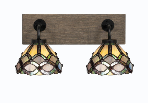 Oxbridge Two Light Bathroom Lighting in Matte Black & Painted Distressed Wood-look (200|1772-MBDW-9435)