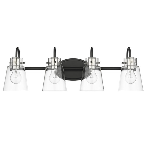 Bristow Four Light Vanity in Matte Black and Polished Nickel (106|IN40093BK)