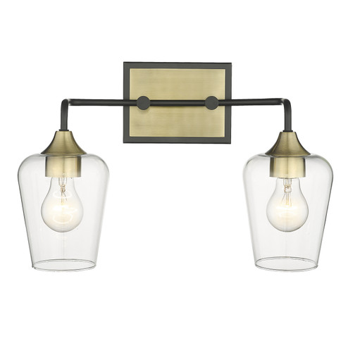 Gladys Two Light Vanity in Antique Brass and Black (106|IN40081BK)